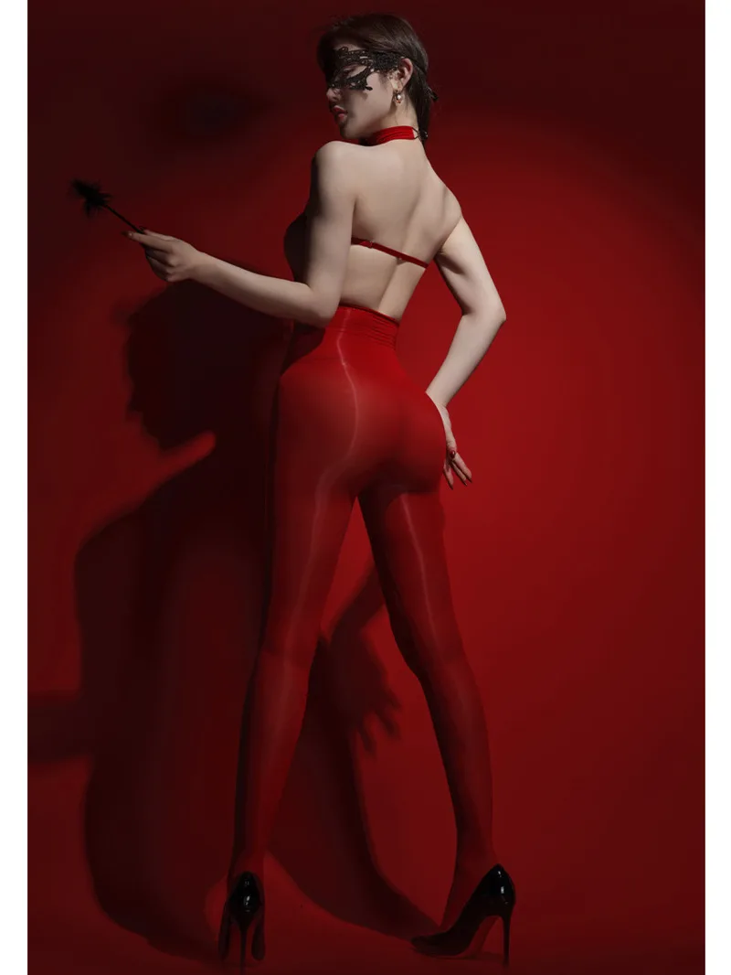 Sexy 6D Ultra Glossy Horse Oil Open Crotch Sexy Backless Bodysuit Tight Women Rompers Clothing Body Suits Lace Jumpsuit ZNZ1