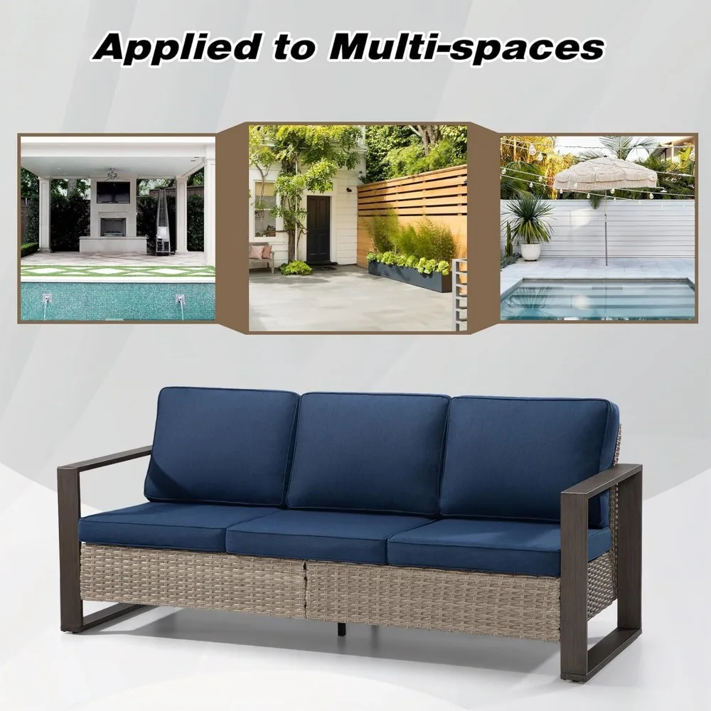 Juego de comedor para patio de 5 piezas, juego de muebles de aluminio fundido para exteriores para todo clima, incluye 4 sillas mecedoras giratorias con cojines y 35.