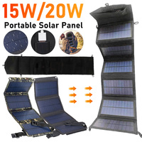 20W/15W Portable Solar Panel 5V Solar Plate With USB Safe Stabilize Charger For Power Bank Phone Outdoor Camping Home RV Gift
