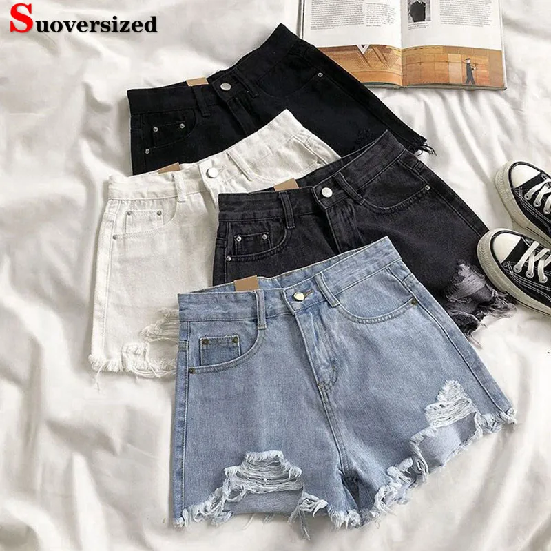 

Chic Hole High Waist Hot Denim Shorts Women Summer Thin Streetwear Pantalones Cortos Korean Design Baggy Vintage Short Vaqueros