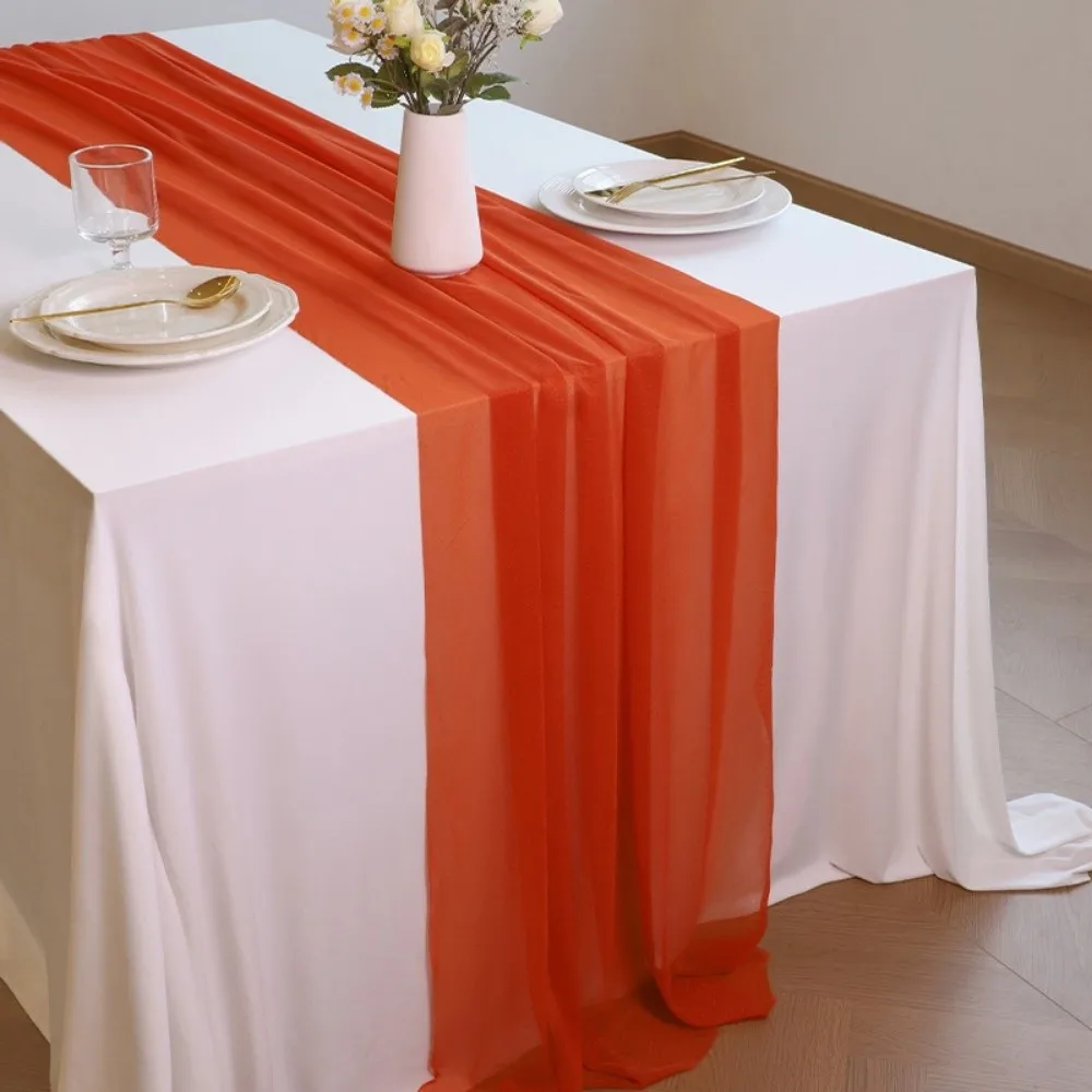 

Reusable Sheer Chiffon Table Runner Solid Color Soft Chiffon Table Runner Chiffon Washable Wedding Table Runner Bridal Shower