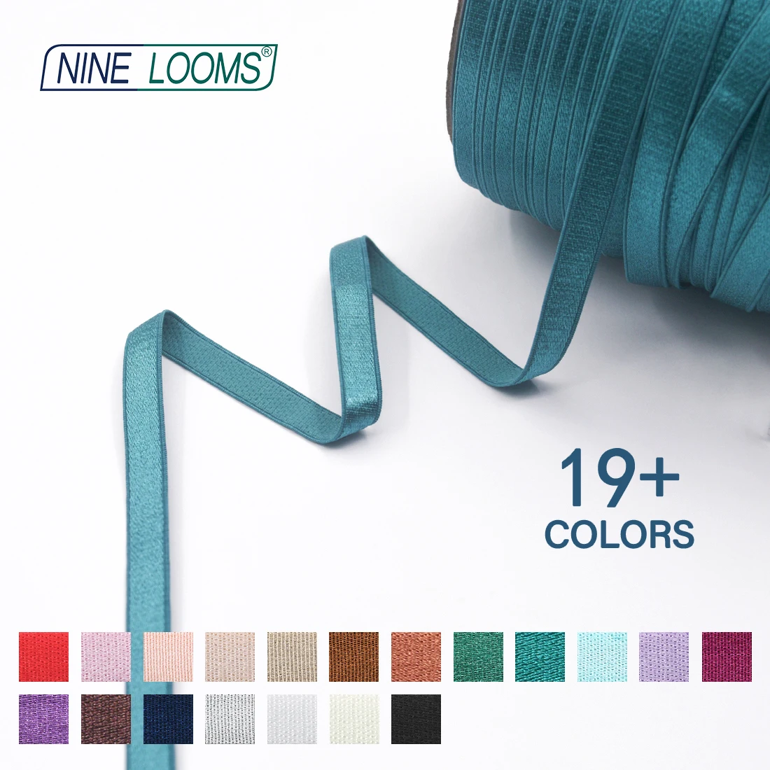 NINE LOOMS BH-Träger, elastisches Band, 3/8 Zoll, 10 mm, glänzendes Nylon-Schulterband, Unterwäsche, Dessous-Herstellung, Nähbesatz, 50, 100 Yard per Spule – Detail 12