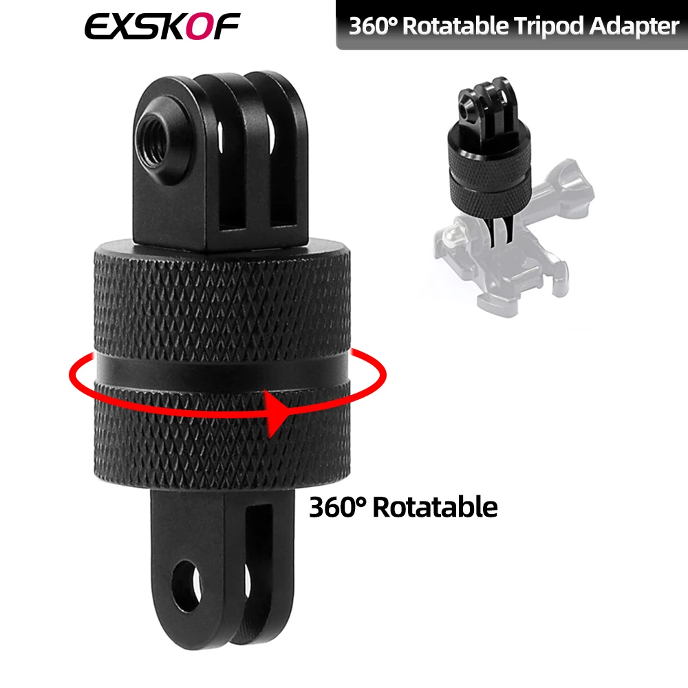 Tripod Mount Adapter Aluminum Alloy 360° Rotatable Mount Bracket Base for GoPro Hero 13 12 11 10 9 Insta360 X4 X3 DJI Action 4 3