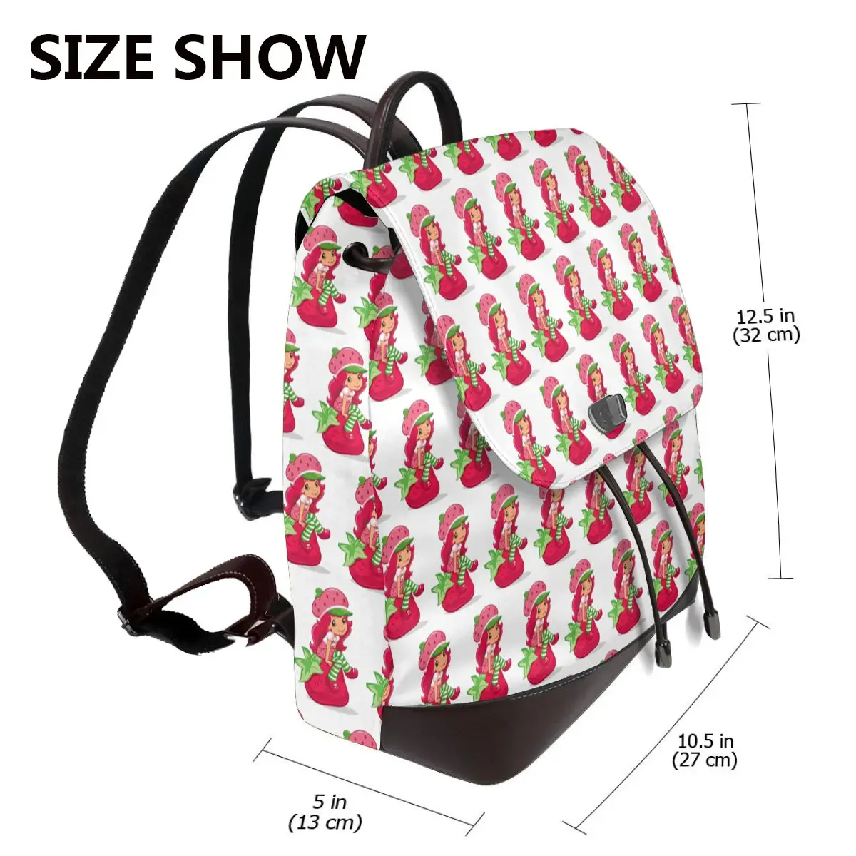 Strawberry Shortcake Girl Cartoon Anime Bookbag School Student Bags Hiking Travel Daypack for Women Fashion Derma Backpack