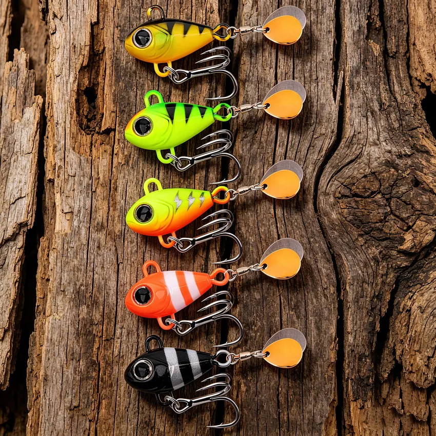 5/6pcs Mini VIB With Spoon Fishing Lures 6g 10g 17g 25g 2cm Lure Fishing Tackle Pin Crankbait Vibration Spinner Sinking Bait