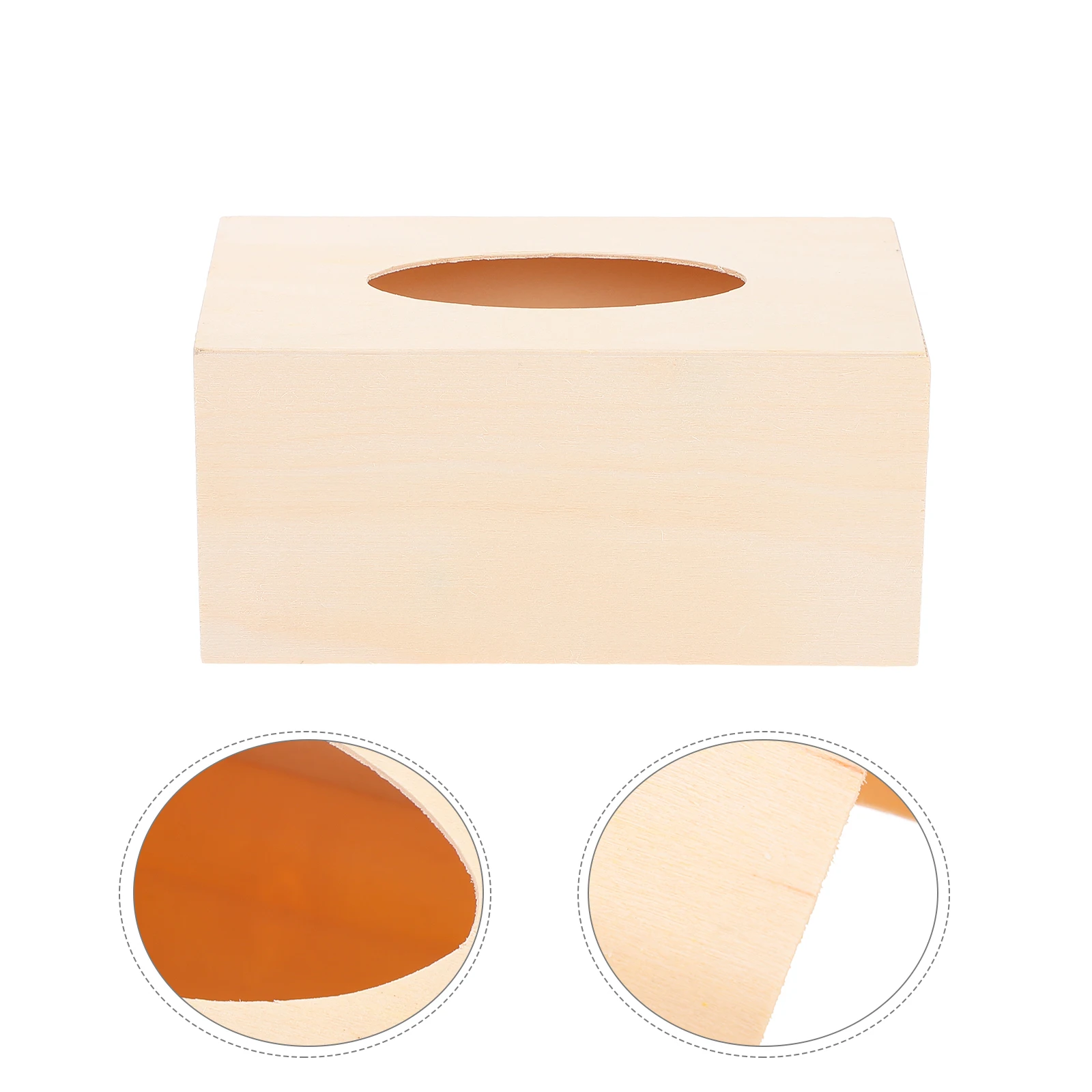 

2 Pcs Wooden Tissue Box Holder Lightweight Portable DIY Craft Kids Toy H made Napkin Boxes Storage Home Kindergarten