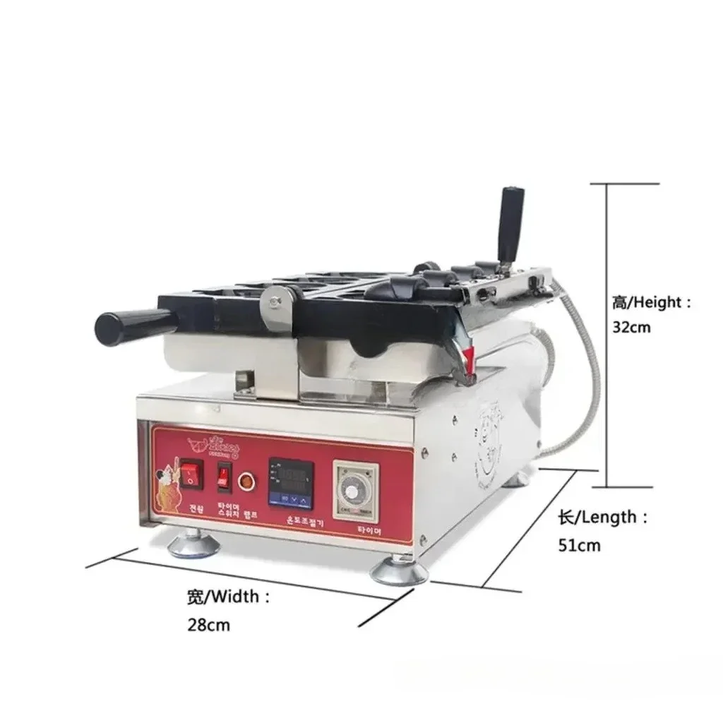 

Digital 4 Pcs Cookies Ice Cream Cone Maker Machine Popular Non Stick Waffle Machine Snack Equipment