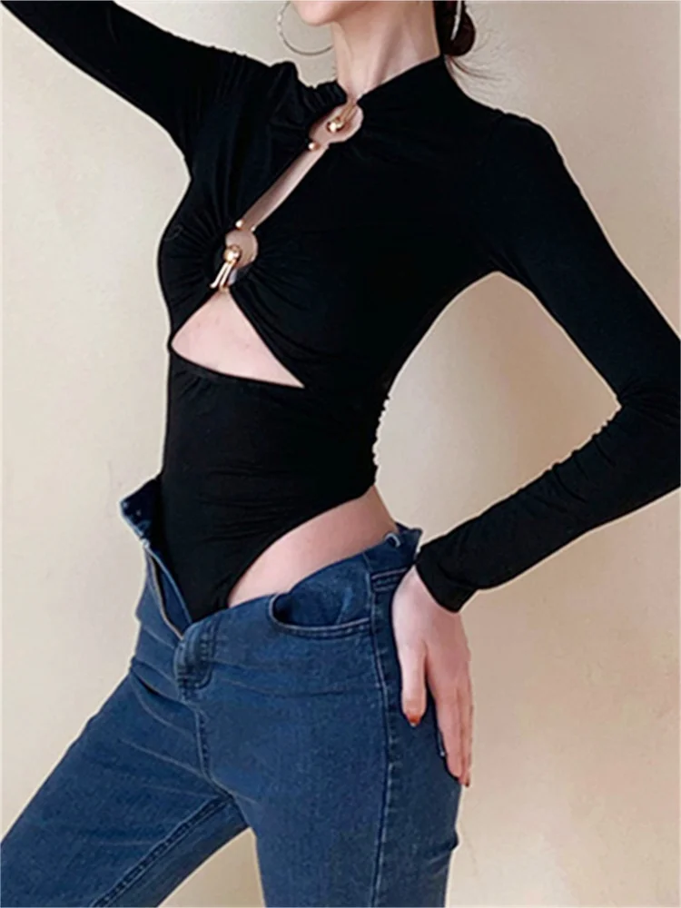 ملابس داخلية نسائية ، ملابس داخلية بأكمام طويلة ، رقبة وهمية ، مشبك ، قمصان نسائية ، ملابس مثيرة كلاسيكية ، أزياء الصيف والخريف #3