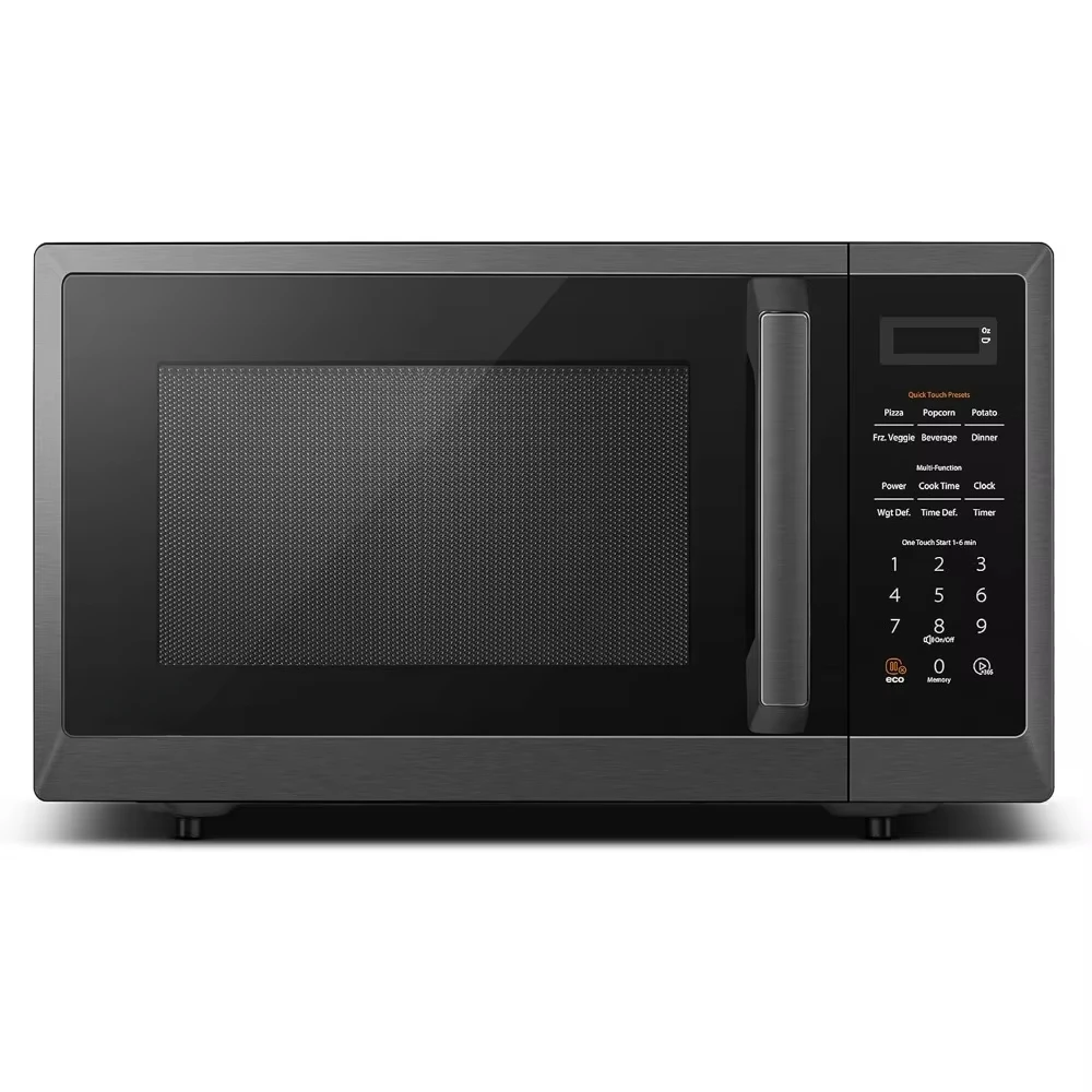 Small Countertop Microwave Oven With 6 Auto Menus, Kitchen Essentials, Mute Function &ECO Mode,10.6 Inch Removable Turntable