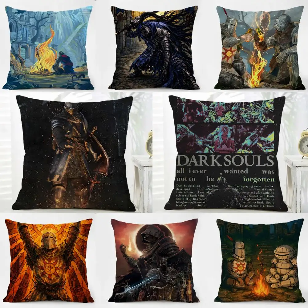 D-Dark Souls Cushion Cover Pillow Case Soft Friendly Fabric & Concealed Zipper