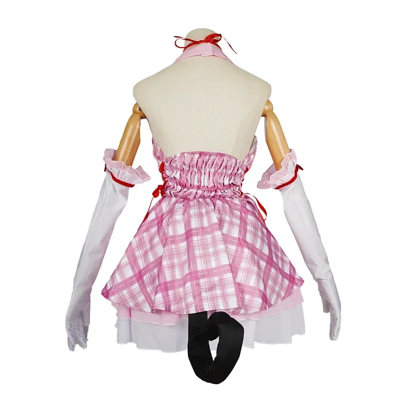 NEKOPARA-Disfraz de Cosplay, peluca de chocolate, traje de sirvienta de vainilla, pajarita, conjunto de falda dulce Kawaii Lolita, ropa de sirvienta rosa y azul de Navidad