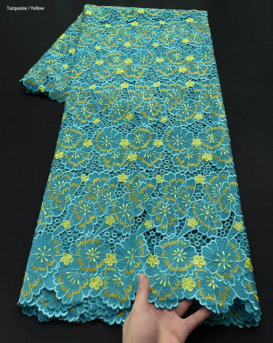 

Перфорированное шелковистое кружево, оригинальное корейское вышитое гипюровое кружево 202, Дубай, ткань для празднований, африканский шнур, ткань для шитья, Абая