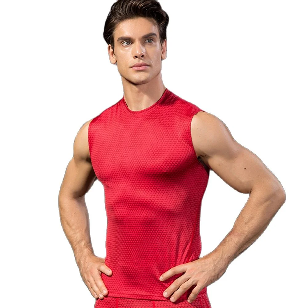 Uomo Running top senza maniche Sport Vest Tank Compression Boy felpa collant basket Fitness Stretch vestiti ad asciugatura rapida