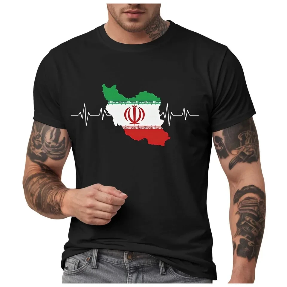 

Men's Iran Flag T-Shirt Patriotic Graphic Tees Summer Short Sleeve O Neck Pullover Tops Casual T Shirts For Men Daily Clothes