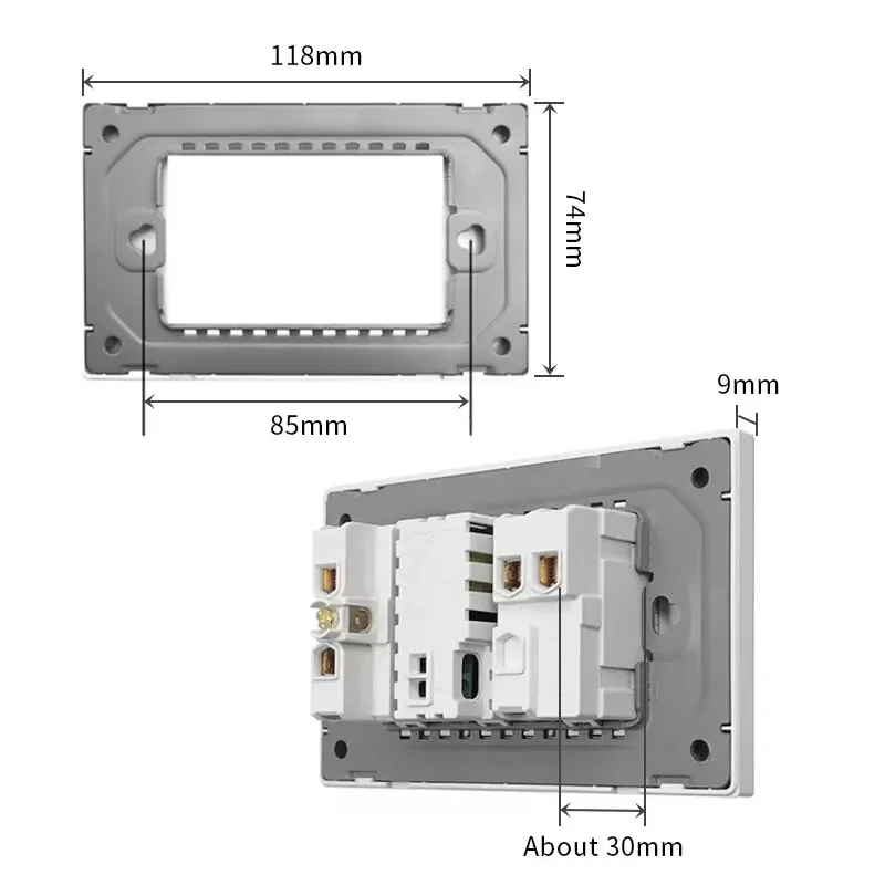 20A Brazil Wall Socket USB Tomada&Type C Power Plug Pressure Switch Tempered Gold Glass Panel Brasil Jack Outlet Home Office