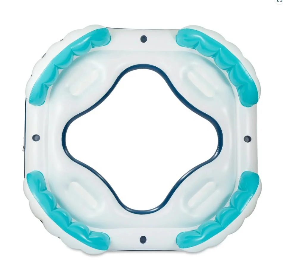 صالة مائية قابلة للنفخ على شكل جزيرة تتسع لـ 4 أشخاص للبالغين مع حامل أكواب ومسند ظهر #4