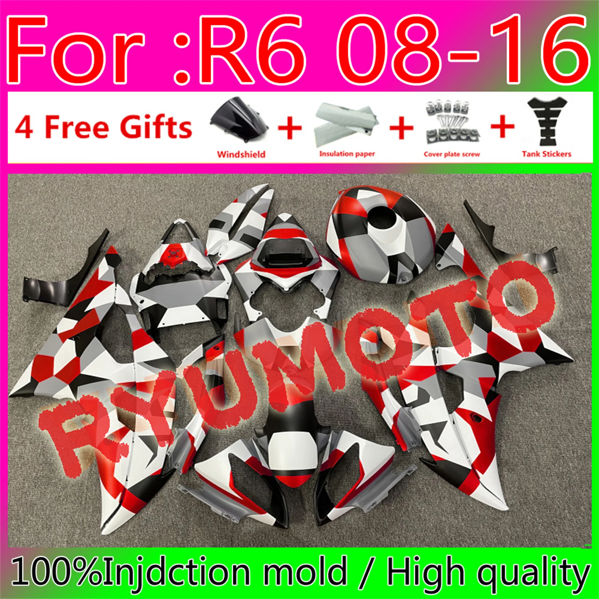 

Motorcycle Full Fairing Kits For Yamaha YZF R6 2008 2009 2011 YFZ-R6 08 09 10 11 12 13 15 16 ABS Fairings