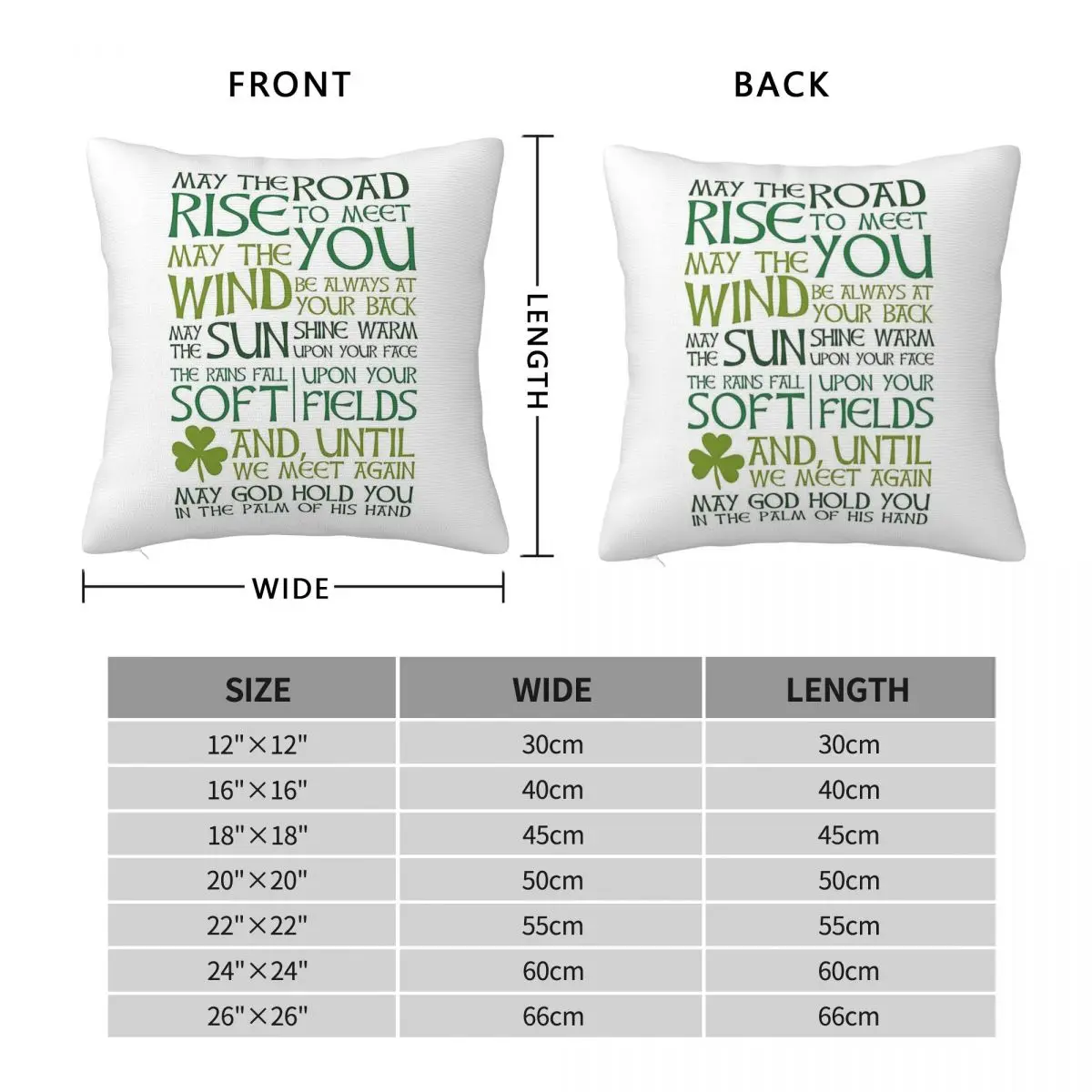 May The Road Rise To Meet You Irish Square Pillowcase Polyester Linen Velvet Creative Zip Decor Throw Pillow Home Cushion Case