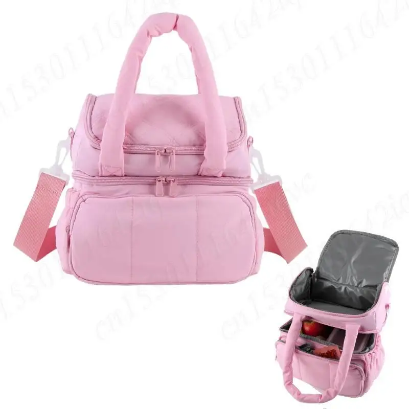 

Double Layers Lunch Bag Leak Proof Hand-Held Insulated Cooler Box Waterproof Portable Storage Bag Picnic Camping Bento Bags