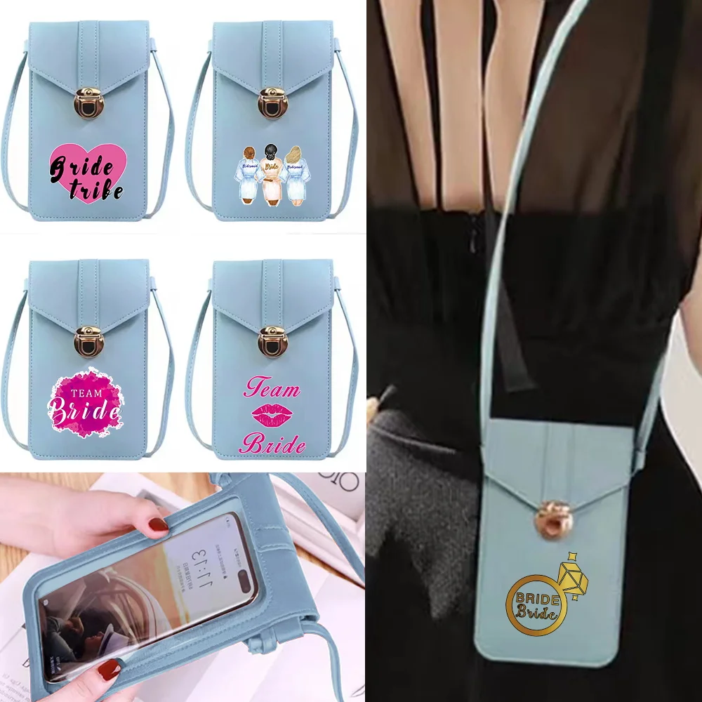 New Universal Phone Messenger Bag Touch Screen Cell Case Coin Purse Bride Print Wallet Large Capacity Shoulder Bag Crossbody Bag