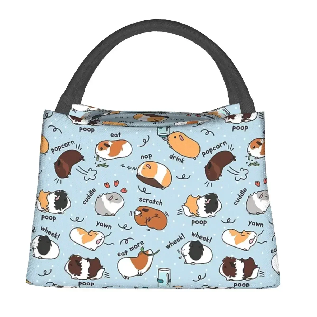 Guinea Pig Daily To-Do List Lunch Bags Insulated Bento Box Waterproof Lunch Tote Cooler Thermal Bag for Woman Kids Travel