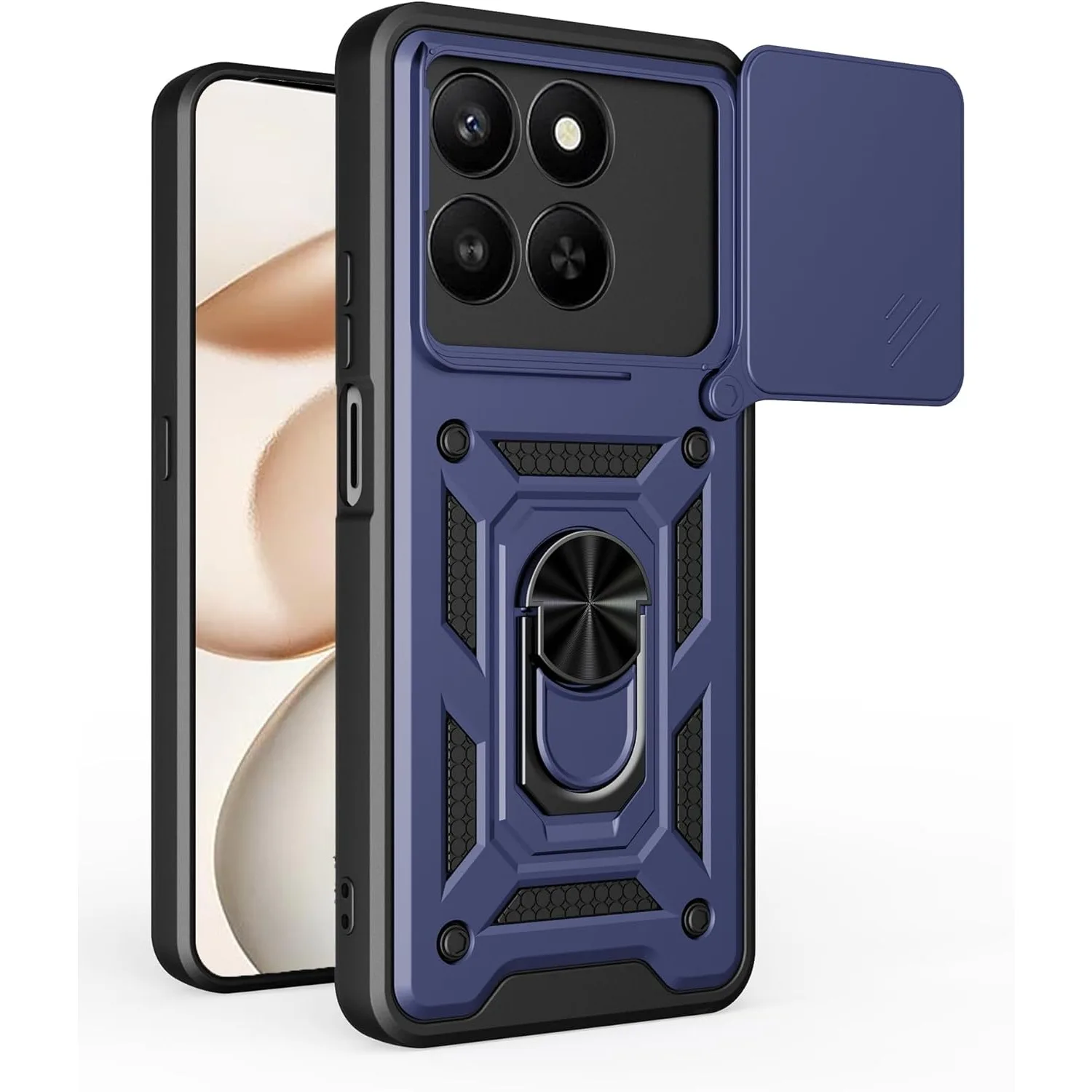 Capa de Armadura Antichoque com Anel para Honor 600 Lite 200 400 Smart X8D X7D X6D X9D X8C X7C X5C Plus X8B X7B X6B X5B