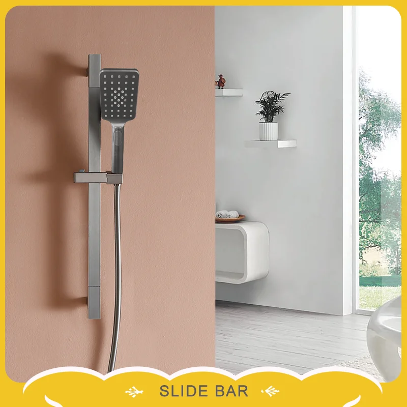 

Adjustable Height Bathroom Shower Set with Slide Rail And Hand Shower Stand ABS Material for Bathroom Accessories