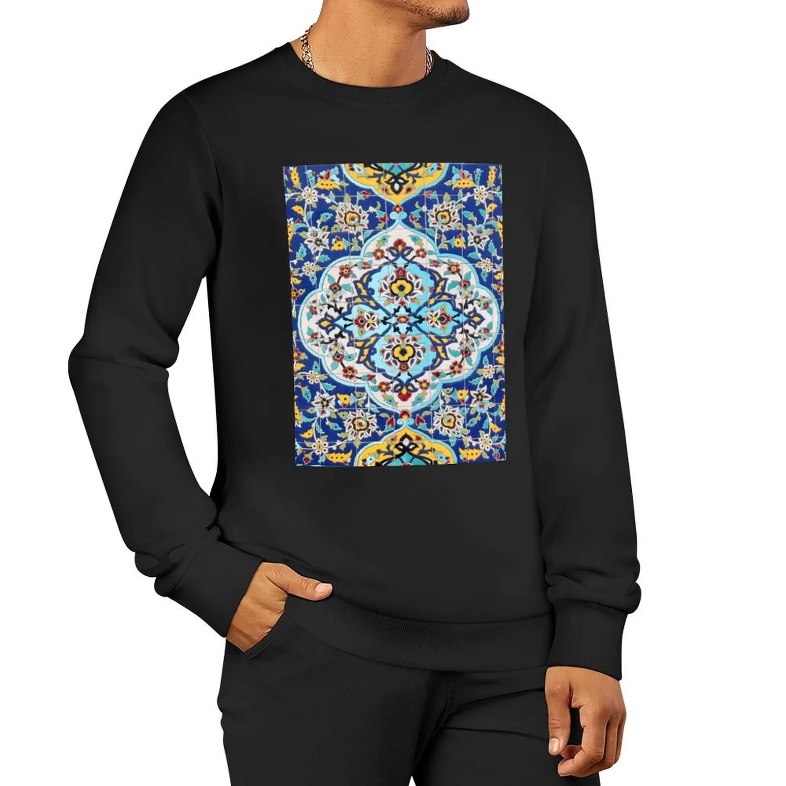 

Golestan Persian Tile Pullover Hoodie korean autumn clothes men's sweatshirts