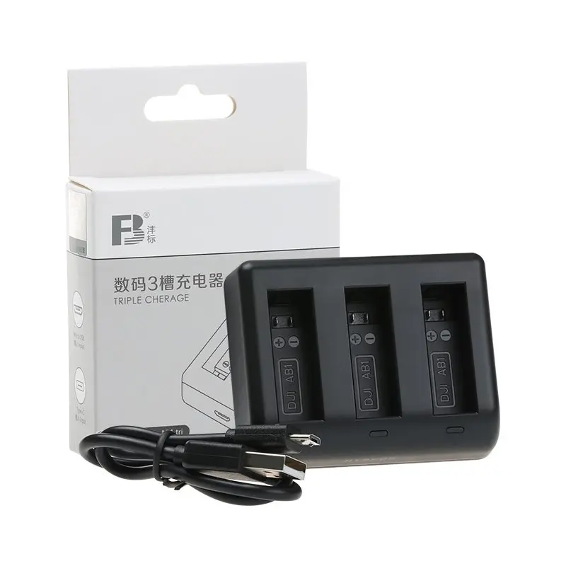 USB Camera Battery Charger, Recarregador para Dajiang Osmo Action Eye, FB-AB1