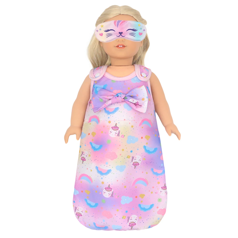 الألبكة دمية كيس النوم مع قناع عين مجموعة مناسبة للدمى بأحجام مختلفة 10-18 بوصة إكسسوارات دمي 43 سنتيمتر الوليد