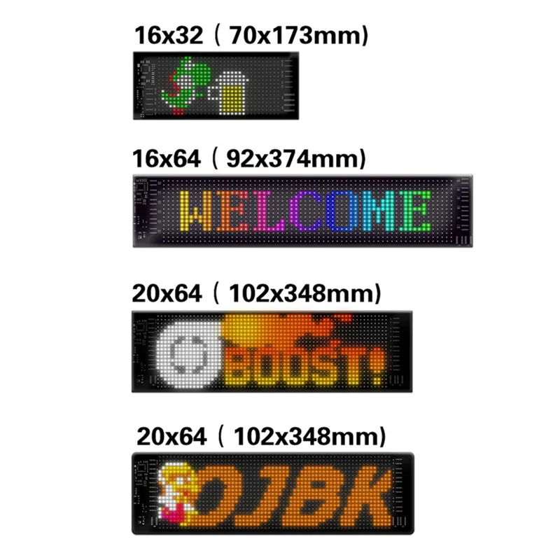AA84 LED Matrix Panel Programmable Flexible Screen IP65 Display Animation Message Scrolling Sign APP Control Cars Shop Bar