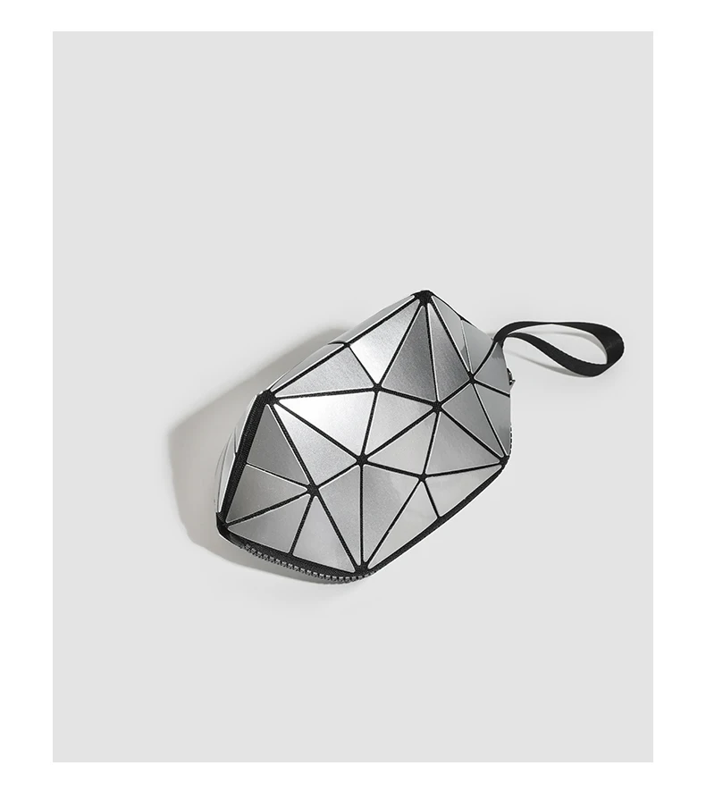 Einfache tragbare Make-up-Aufbewahrungstasche, leichte multifunktionale Tasche mit geometrischem Muster, Reise-Kulturbeutel, Münzgeldbörse, Kosmetiktasche – Detail 14