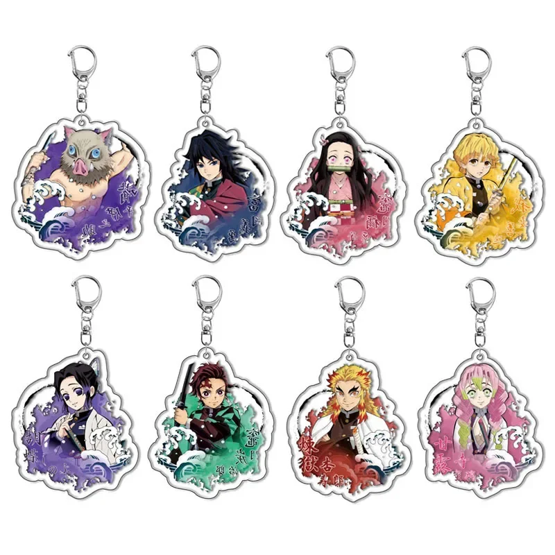 Dämonentöter Anhänger Kimetsu No Yaiba Klinge des Geistes Schlüsselanhänger Acryl Taschenanhänger Auto Schlüsselanhänger Geschenk Schmuck Accessoires Geschenk