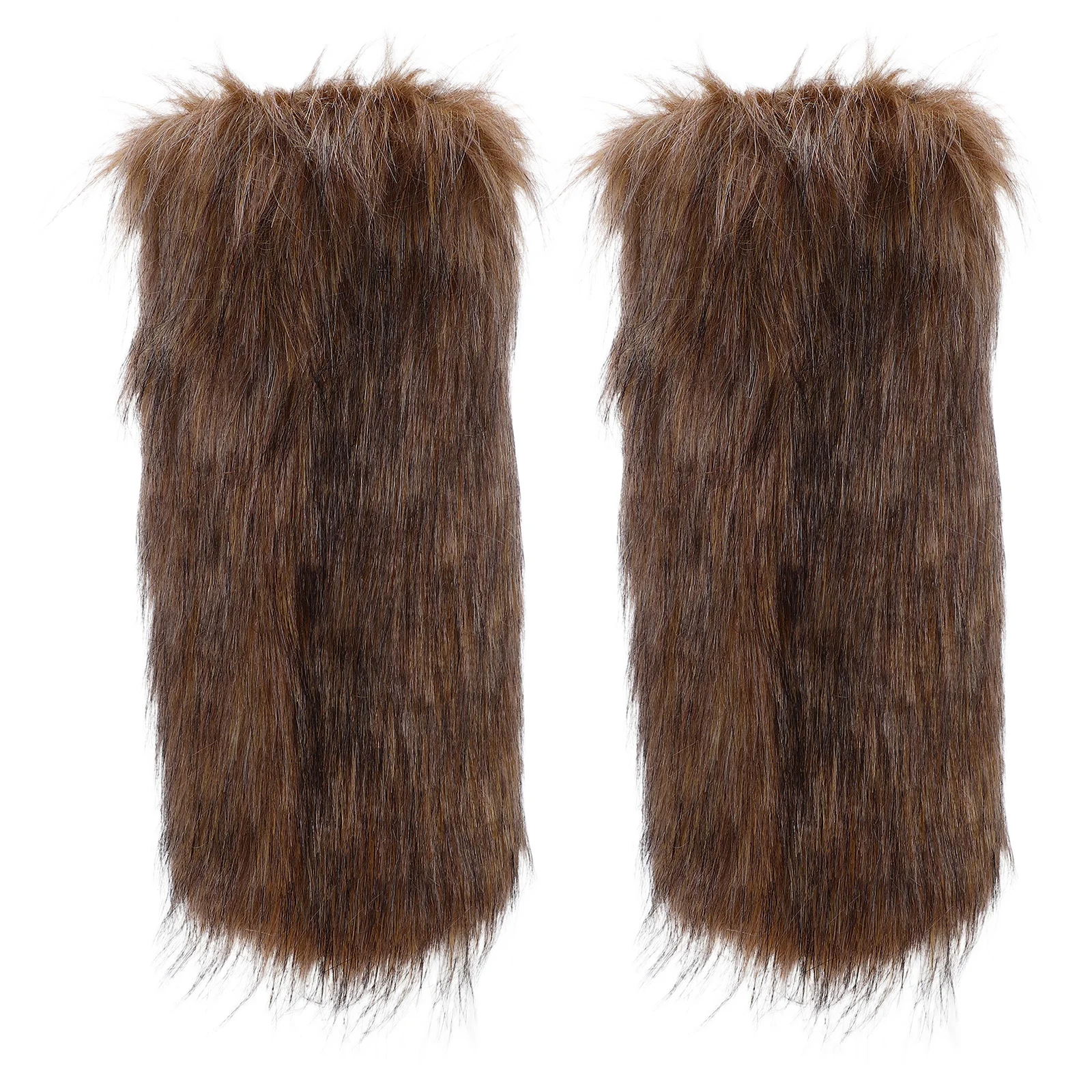 1 Pair Viking Furry Leg Warmers Faux Boot Covers Women Men Medieval Cosplay Costume Accessories Winter Party Halloween Outfit