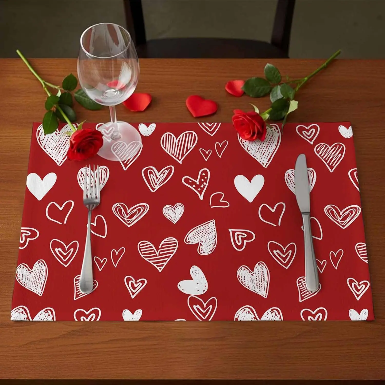 Valentijnsdag Romantische Liefde Harten Placemats Tafel Decor Verjaardag Keuken Eettafel Mat Valentijnsdag Decoraties