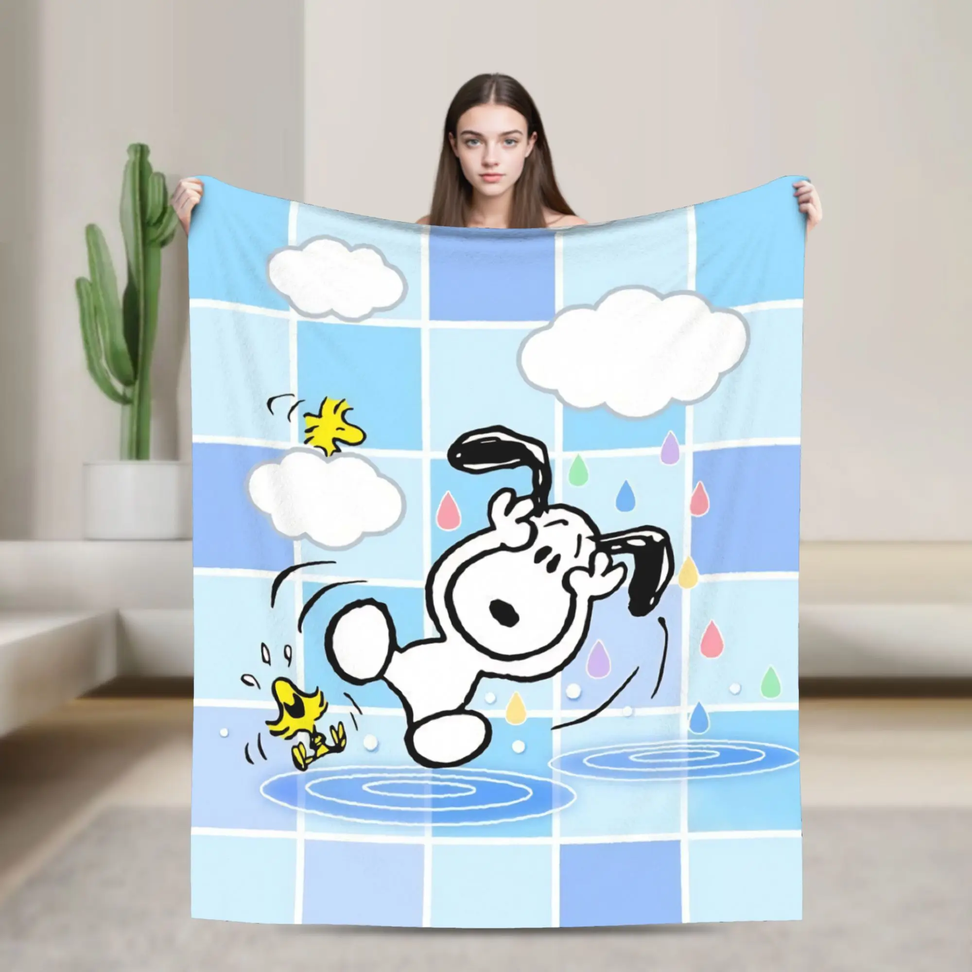 Cartoon Cute S-Snoopys Blanket  Fuzzy Awesome Breathable Throw Blankets for Bedspread Autumn/Winter