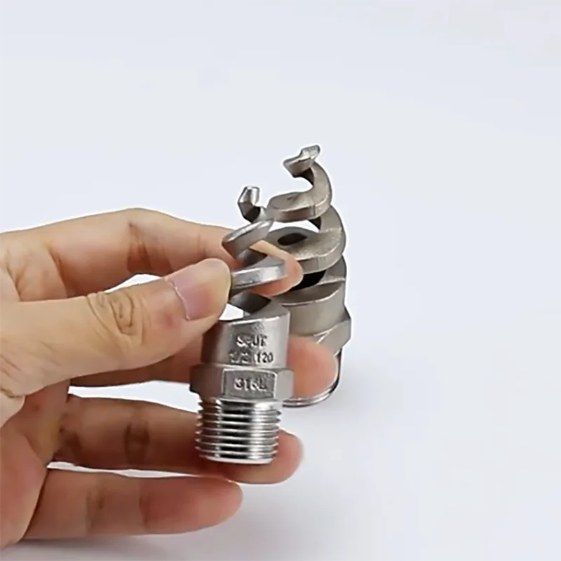 

Stainless Steel Spiral Jet Nozzle Set - 1/4" to 1" Male Thread Full Cone Watering Tool for Lawn Irrigation