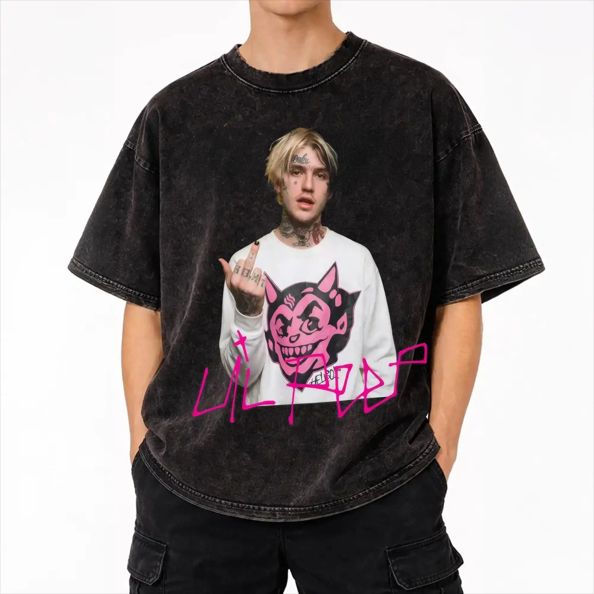 Lil Peep 30th Birthday Celebration Tour 2026 T Shirts Hip Hop Washed Short Sleeve T-Shirts  Vintage Men Women Streetwear