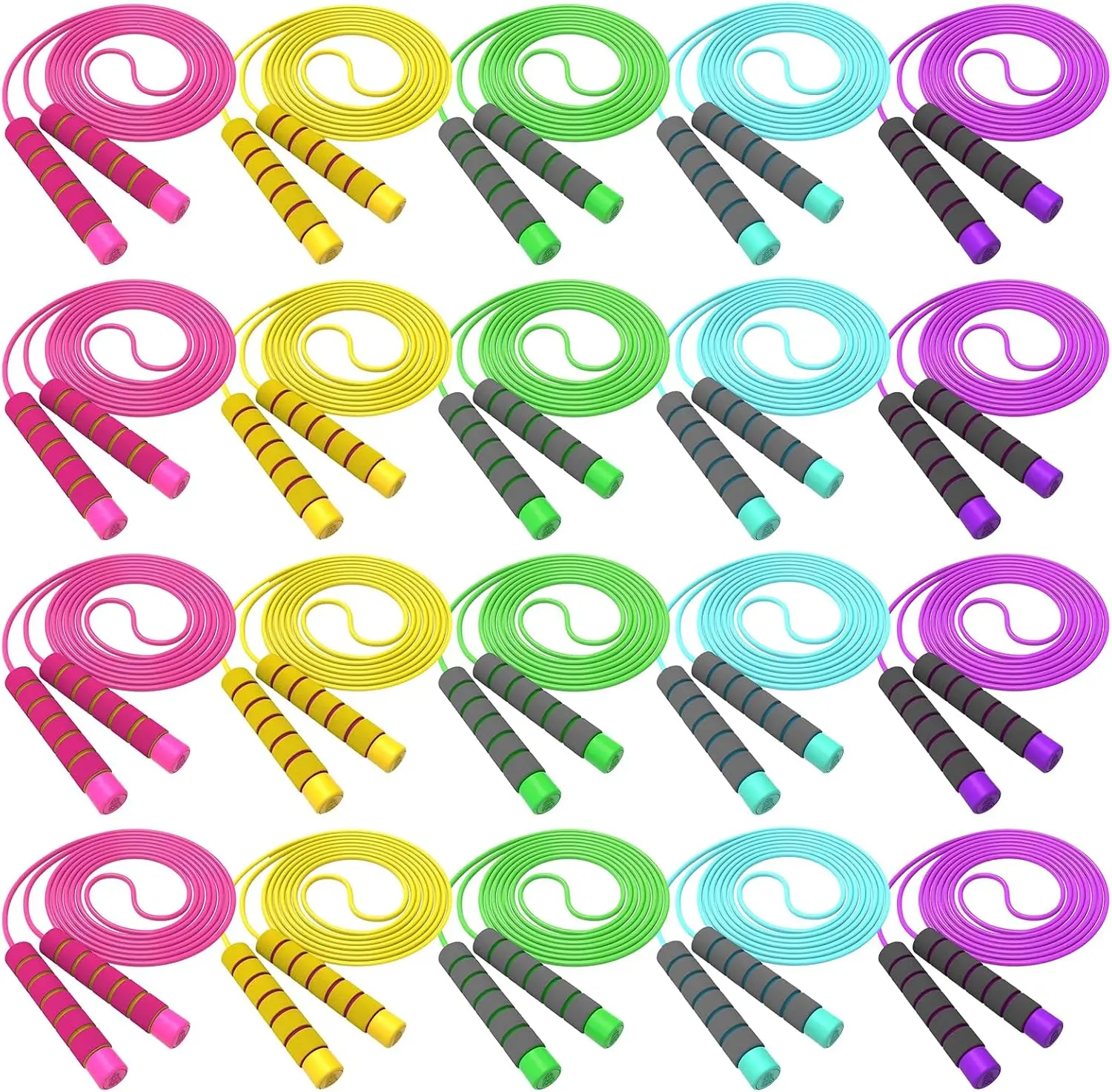 

Регулируемая скакалка для детей и взрослых с мягкими ручками из пеноматериала для занятий фитнесом на открытом воздухе