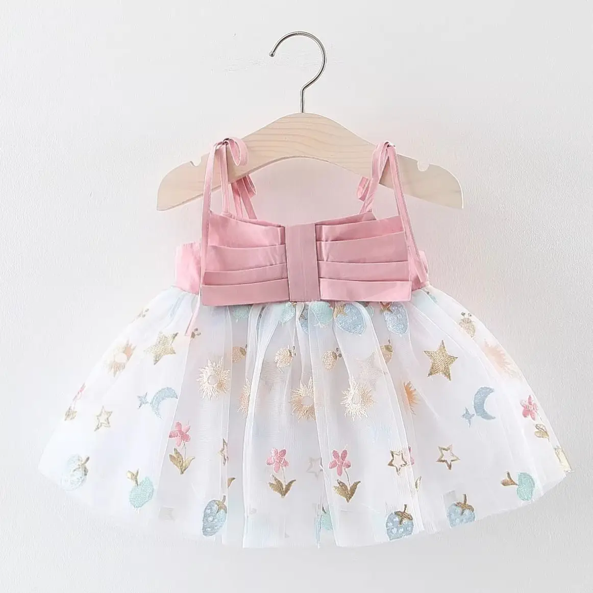 

Baby Girl Dress Summer Newborn Clothes Sleeveless Embroidered Strap Dresses for Girls 1 year Birthday Princess Dress Clothing