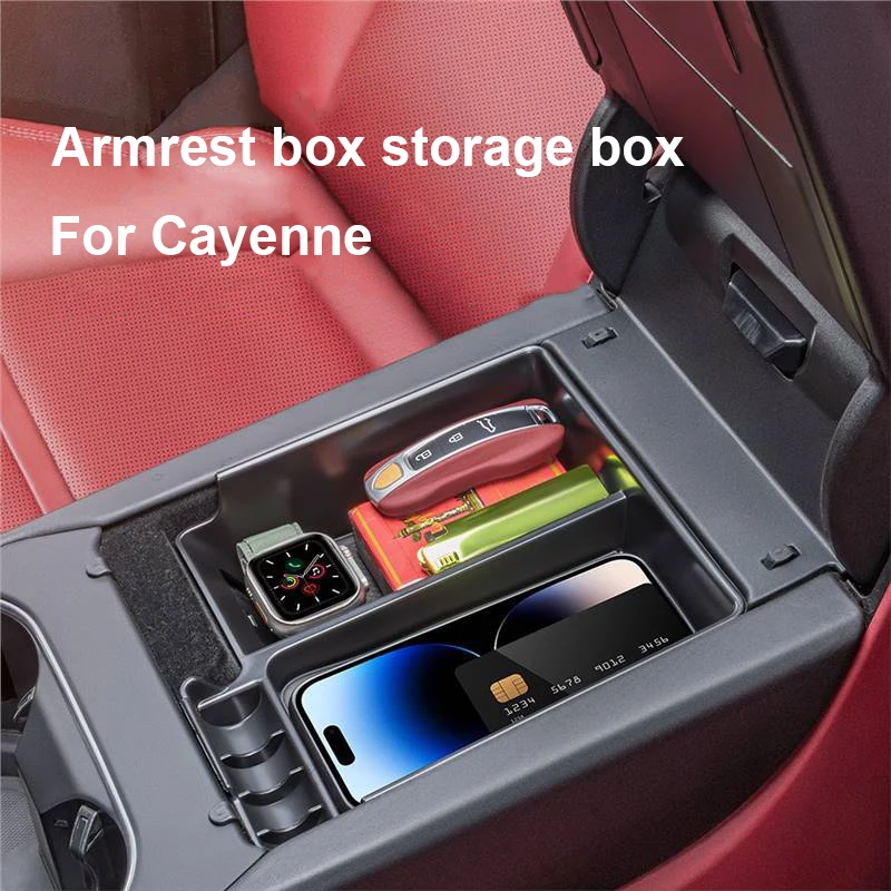 

For Porsche Cayenne 2018 2019 2020 2021 2022 2023 2024 Car Center Console Storage Box Tray Armrest Organizer Case Accessories