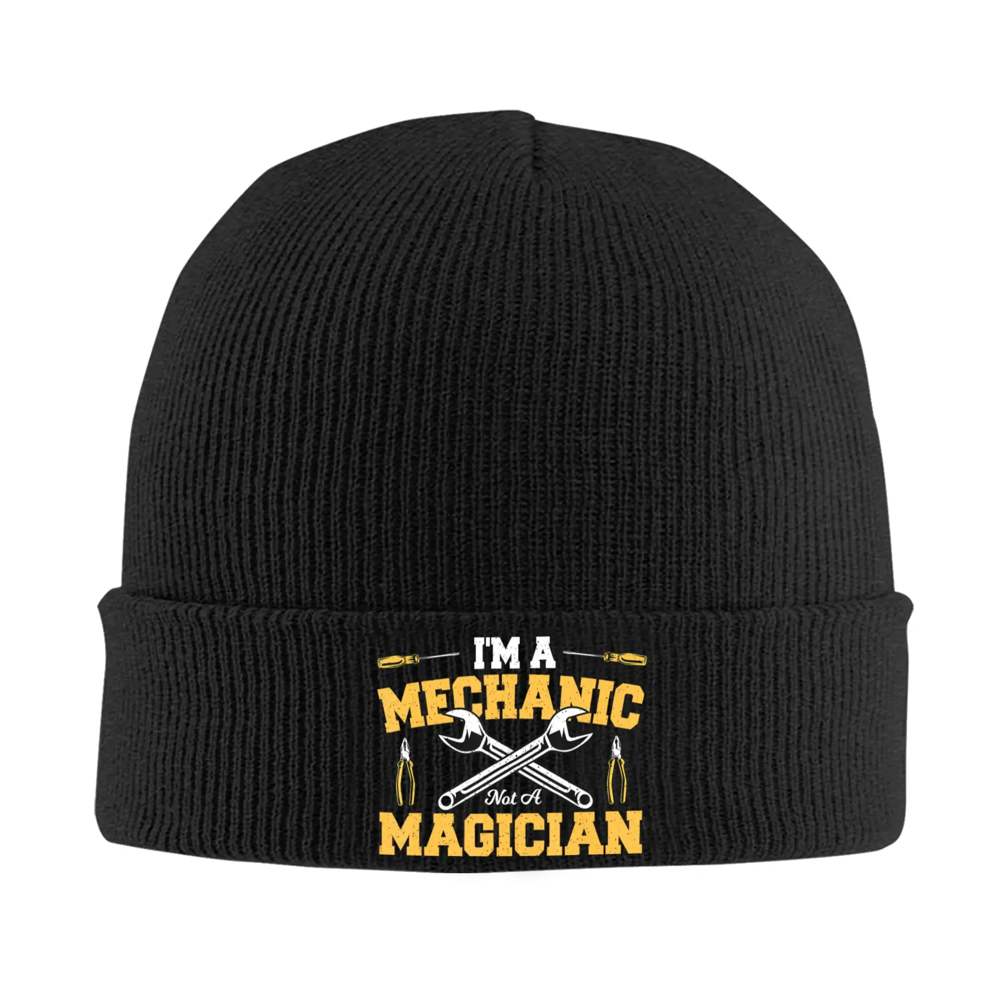 A Mechanic Not A Magician Knitted Hat Beanies Autumn Winter Hats Warm Acrylic Fashion Humour Engineer Cap Men Women Gift