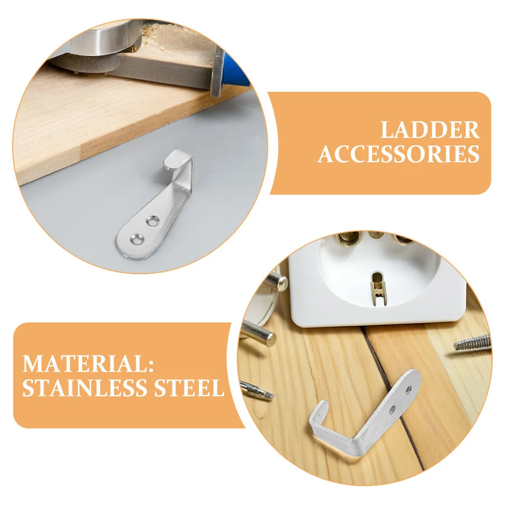 2Pcs Ladder Hooks Heavy Duty Stainless Steel Bunk Bed Accessories Loft Bed Brackets Camper Replacement Hardware
