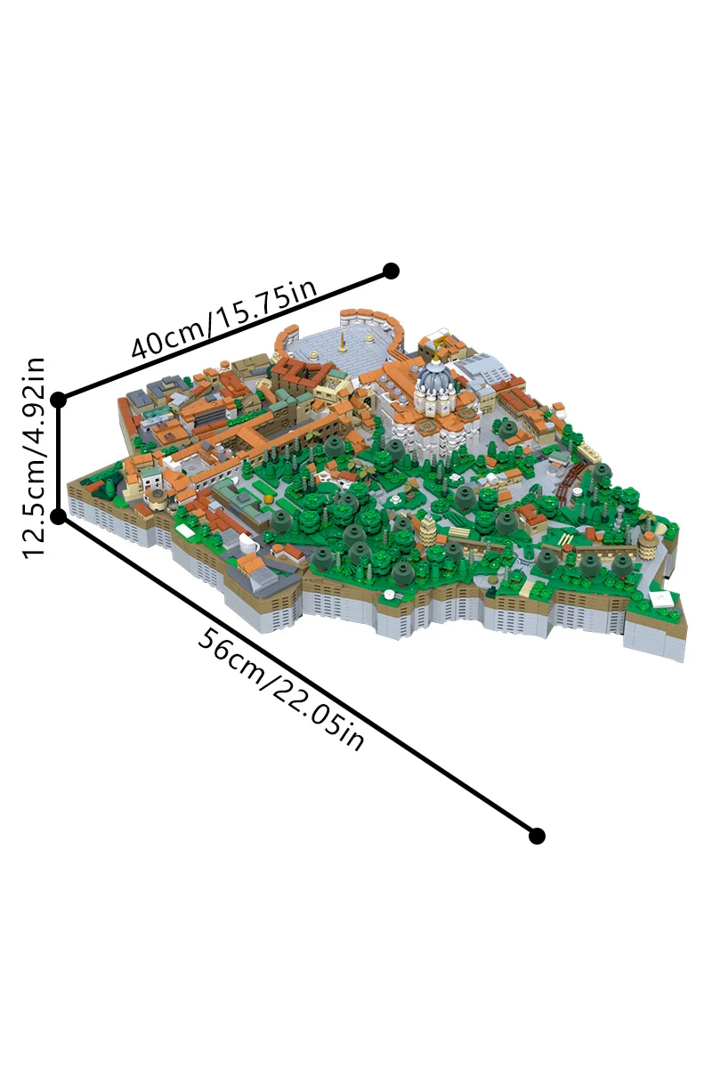 MOC Vatikan Stadt Ziegel Modell Modulare Vatikan Stadt Architektur Street View Bausteine Montage Spielzeug Kinder Geburtstag Geschenke