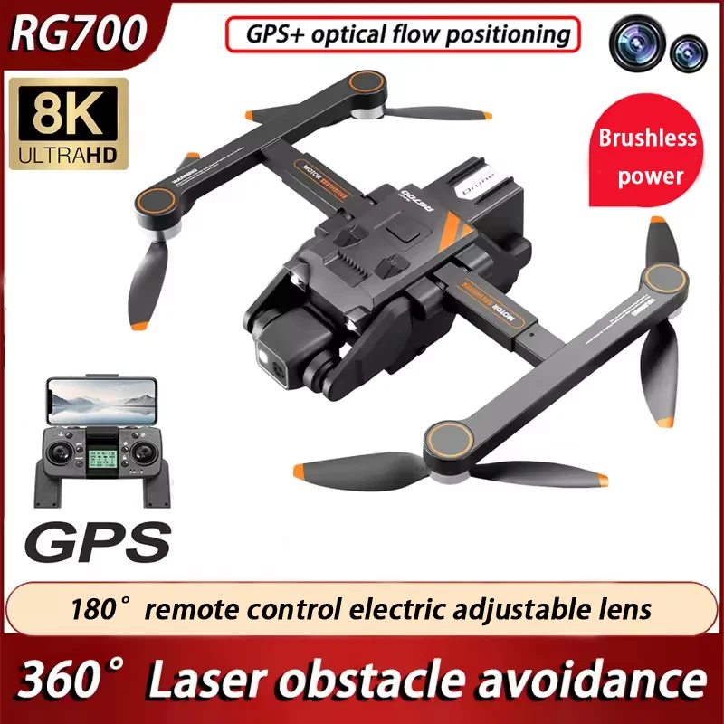 RG700 Uav Professional 8K Hd Dual Camera Gps Return-To-Home Obstacle Avoidance Brushless Motor Foldable RC Aircraft Toys Gifts