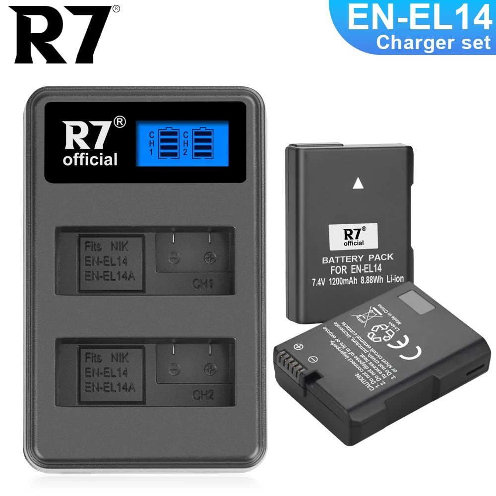 

EN-EL14 EN-EL14a ENEL14 EN EL14 EL14a Battery + LCD USB Dual Charger for Nikon D3100 D3200 D3300 D5100 D5200 D5300 P7000