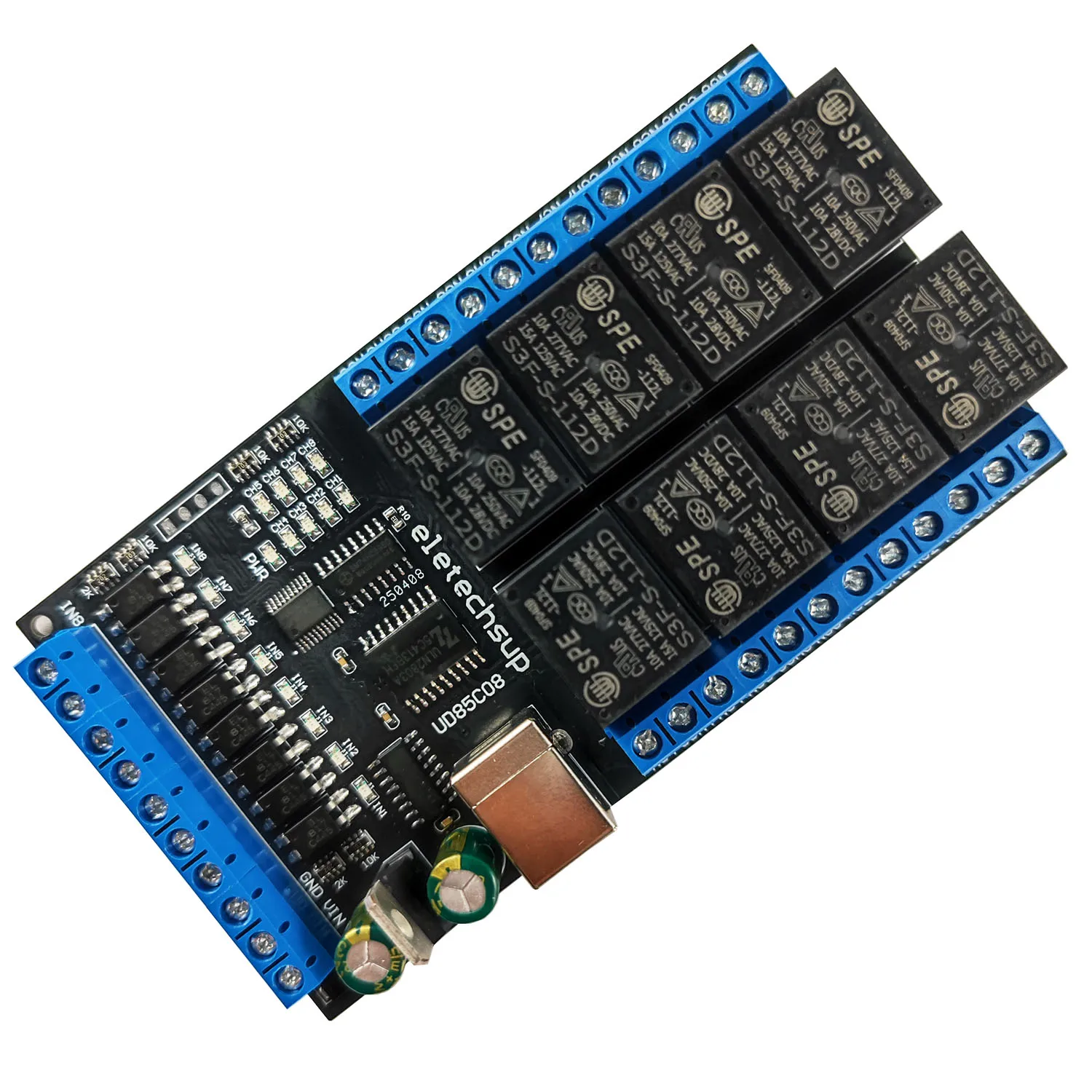 تيار مستمر 12 فولت 24 فولت 8CH المدخلات والمخرجات الكمبيوتر UART COM USB وحدة التتابع التبديل الإلكتروني لينكس ماك أندرويد OS أتمتة المنزل الذكي #6