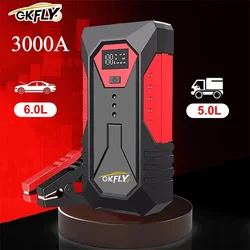 Portable 3000A Car Jump Starter Portable Power Bank Car Battery Booster 12V Car Starting Device for Petrol Diesel 6.0L 5.0L