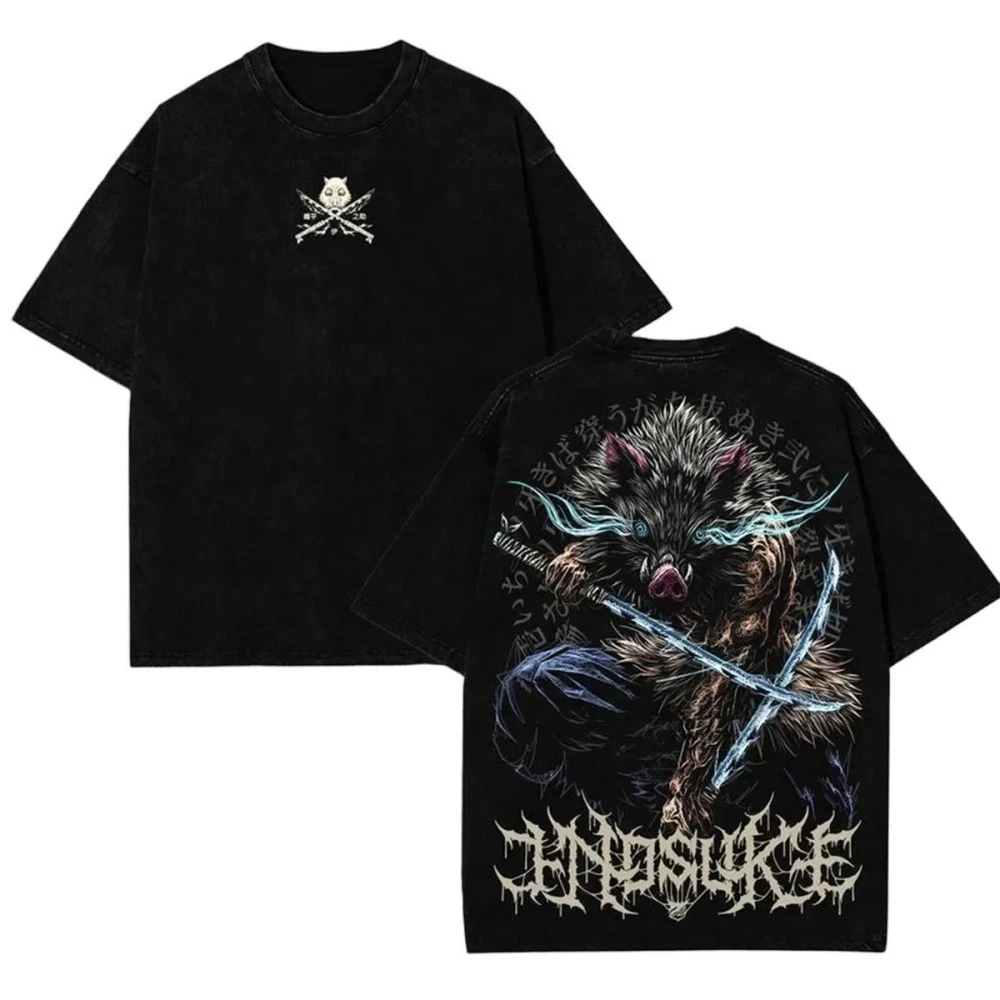 Demon Slayer Blade Izunosuke Anime-T-Shirt mit bedrucktem Muster, Sommer-T-Shirt für Herren und Damen, lässiges Sport-T-Shirt