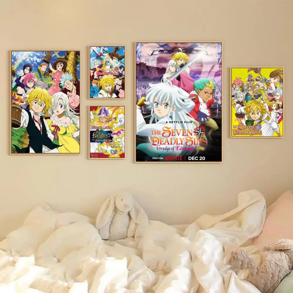 The Seven Deadly Sins Poster Anime Posters Sticky Waterproof Paper Sticker Coffee House Bar Kawaii Room Decor